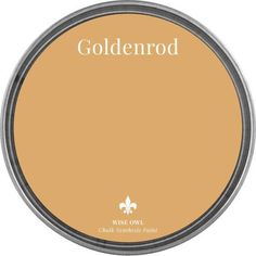 goldenrod paint in a round tin