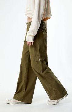 Olive Zip Low Rise Cargo Puddle Pants Puddle Pants, Pacsun, Low Rise, Kids Fashion, Pants, Trousers