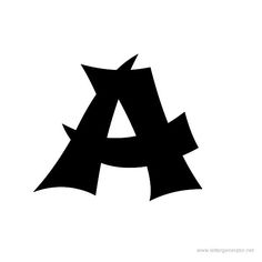 the letter a is made up of black letters and shapes that appear to be overlapping