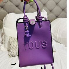 Brand New. Never Used Tous Bags, Embossed Bag, Casual Crossbody Bag, Round Leather, Crossbody Clutch, Crossbody Messenger Bag, Purple Bags, Mini Handbags, Mini Crossbody Bag