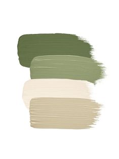 three shades of green and white paint with the same color scheme in each one's palette