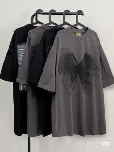 Ghost Butterfly, Butterfly Shadow, Hip Hop Tshirt, Tshirt Oversized, Streetwear Hip Hop, Korean Casual Outfits, Tomboy Outfits