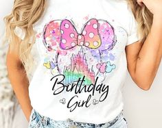 Watercolor Mickey Minnie Ears Castle Disney Birthday Shirt, WDW Disneyland Family Birthday Trip Tee, Birthday Boy Shirt, Birthday Girl Shirt. Discover the perfect blend of comfort and style with our range of shirts. Crafted from high-quality fabrics, our shirts offer a tailored fit and a timeless design that suits any occasion. Whether you're dressing up for a special event or keeping it casual, our shirts are a versatile addition to your wardrobe. Elevate your fashion game with our collection o 2nd Birthday Disney Shirts, Sweet 16 Disney Shirts, Birthday Disney Shirt, Disney 2025, Disney Birthday Shirt, Castle Disney, Disneyland Family, Disneyland Birthday, Disney Fits