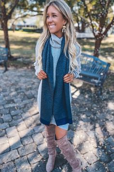 Knit Scarf | Sophie & Trey Winter Scarf Outfit, Cute Trendy Dresses, Winter Shoot, Saving Strategies, Full Outfits, Cute Modest Outfits, Scarf Outfit, Online Clothing Boutiques, Fall Clothes