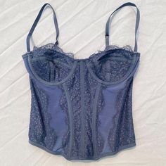 Urban Outfitters Corset, Blue Corset Top, Blue Corset, Urban Outfitters Women, Urban Outfitters Tops, Women Corset