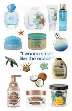 Smell Like The Ocean, Blue Aesthetic Ocean, Coconut Smell, Healthy Girl Era, Coconut Milk Conditioner, Summer Core, Pretty Skin Care