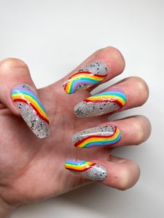 pride nails designs french Pride Nails Designs, Pride Nails, Queer Weddings, Nails Chrome, French Nail Designs, French Tip Nails, Chrome Nails