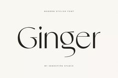 the word ginger is written in black and white