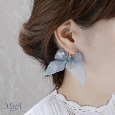 Jewels Diy, Diy Jewelry Earrings, Accessories Ear, Fabric Accessories, Stylish Earring, Flower Accessories, Floral Jewellery, Head Band