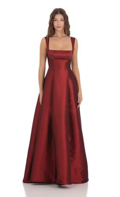 Square Neck Fit and Flare Maxi Dress in Maroon | LUCY IN THE SKY Flare Maxi Dress, Classy Prom, Prom Inspo, Classy Prom Dresses, Cute Prom Dresses, Senior Prom, Maxi Dress Prom