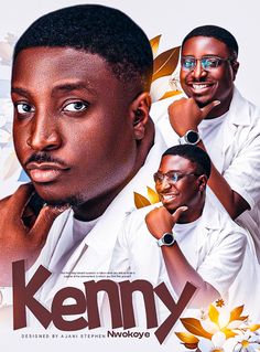 the poster for kenya's latest movie, kemy is shown in front of an image of two men