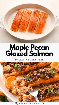 the recipe for maple pecan glazed salmon