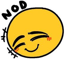 a yellow smiley face with the word now written in black on it's side