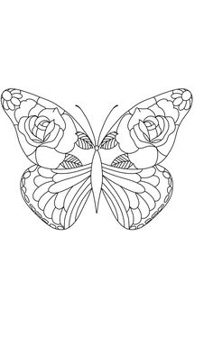 a butterfly with roses on it's wings