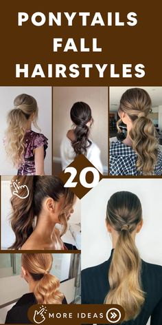 Elevate your autumn style effortlessly with these chic ponytail fall hairstyles that exude sophistication and charm. Whether you prefer a sleek high pony for a polished look or embrace a relaxed vibe with a messy low ponytail, these styles are perfect for the transition to fall. Embrace the versatility of ponytails as your go-to autumn hairstyle, adding an element of refinement to your overall appearance while keeping your hair stylishly in check. Enjoy the ease and elegance these gorgeous hairs Messy Low Ponytail, Hairstyle 2024, Fashionable Hairstyles, Chic Ponytail, High Pony, Bubble Ponytail, Fall Hairstyles, Hair Protein