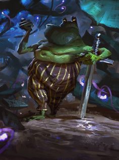 I knew you would seek my help by MikeAzevedo on deviantART Frog Humanoid, Frog Warrior, Forest Character, Warrior Sketch, Splash Illustration, Toad Frog, Monsters Art, Dnd Character Art