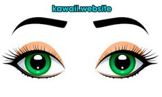 an eye with long lashes and green eyes