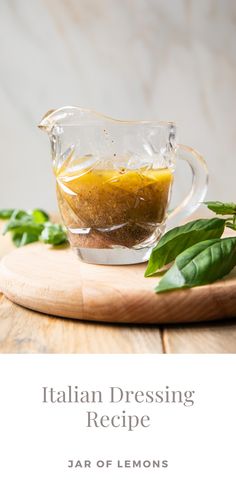 Italian dressing in a glass jar. Easy Italian Dressing Recipe, Easy Italian Dressing, Vegetarian Dairy Free Recipes, Italian Dressing Recipe, Gluten Free Dairy Free Breakfast, Homemade Aioli