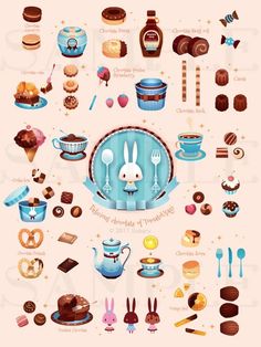 a poster with different types of desserts on it