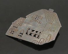 "925 Sterling Silver - Vintage Dark Tone Etched Detail House Brooch Pin - BP8279  Jewelry Type:         Brooch Pin   Metal Type:            925 Silver  Metal Size:             1.75\"  Stone Type:            N/A  Condition:              N/A  Jewelry Weight:     7.8 Grams  PLEASE NOTE: THIS ITEM IS PRE-OWNED. ALTHOUGH MOST ITEMS ARE IN VERY GOOD CONDITION, SOME MAY NEED CLEANING AND/OR MINOR REPAIRS. WE MAKE A VERY STRONG EFFORT TO UPLOAD CLEAR PICTURES. PLEASE INSPECT ALL PICTURES AND ASK ALL QUESTIONS YOU MAY HAVE PRIOR TO MAKING A PURCHASE. NOT ALL STONES ARE GENUINE, SOME ARE ENHANCED OR CREATED." Clear Pictures, Etching, Types Of Metal, Brooch Pin, Toner, Brooches, Metallic Silver, 925 Silver, 925 Sterling Silver