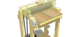 an image of a woodworking machine that is working on it's side and the words, thickness sander plan