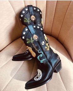 BROTHER VELLIES YIN YANG DOODLE COWBOY BOOT SIZE 7 LAST PAIR Worth $5000 SALE! | eBay Brother Vellies, Bota Country, New Rock, Cowboy Boot, Cowgirl Boots, Shoe Game, Yin Yang, Biker Boot, Cute Shoes