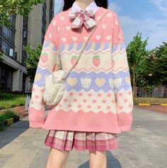 Devi Goddess, Pastel Outfit, Kawaii Fashion Outfits, Comfy Sweaters, J Fashion, Mode Inspo, Kawaii Clothes, Casual Sweaters, Mode Inspiration