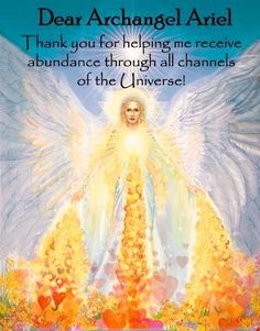 an angel surrounded by flowers with the words, remain open to the gifts that person and the angels of abundance are bringing you