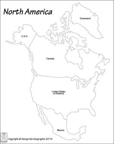 the north america map is shown in black and white with an outline of the united states