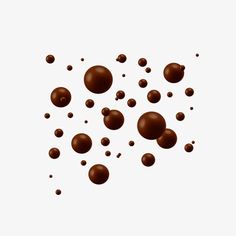 chocolate drops falling into the air on a white background