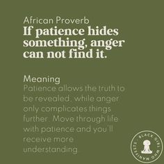 an advertisement with the words african prove if patient hides something anger can not find it