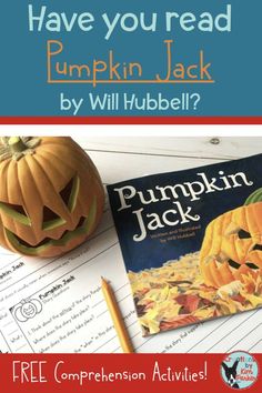 the pumpkin jack book is on top of a desk next to a pencil and paper