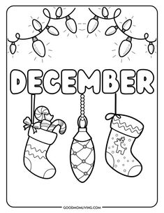 December coloring pages for kids December Cover Page, December Coloring Pages Free Printable, Month Coloring Pages, December Coloring Pages, Holiday Coloring Pages, Christmas Printables Free, Free Printable Coloring Sheets, Printable Christmas Coloring Pages, Christmas Coloring Sheets