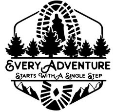 the logo for every adventure starts with a single step