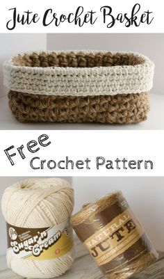 crochet basket free pattern with text overlay