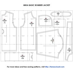 the front and back of a sewing pattern for a jacket