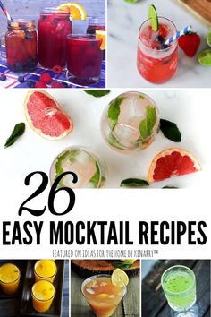 many different cocktails and drinks with the title overlay that reads 26 easy mochai recipes