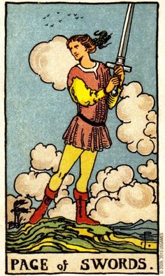 Page Of Swords, Rider Waite Tarot Cards, Swords Tarot, Modern Deck, Free Tarot Reading, Tarot Meanings