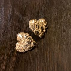 Solid Gold Nugget Heart Shaped Stud Earrings *Available in 10k Gold * Multiple Size Options Available *Discounted For The Month Only Available until Valentines Day GET A FREE PAIR w/ the purchase of ANY OTHER item from our store *(Free Pair is Small Size. Sale Ends 2/14/2022) Gold Heart Earrings For Anniversary, Tarnish Resistant Double Heart Earrings For Anniversary, Gold Sterling Silver Heart Earrings For Anniversary, Gold Plated Silver Heart Earrings For Anniversary, Gold Sterling Silver Heart Earrings, Gold Heart Cut Pierced Earrings, Gold Double Heart Sterling Silver Earrings, Silver 14k Gold Heart Earrings For Anniversary, Heart Shaped 14k Stamped Earrings For Gift