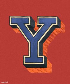 the letter y is drawn with colored pencils on a red background, and it appears to be painted in different colors