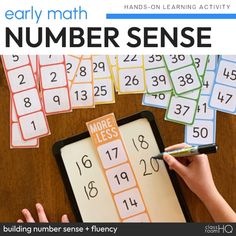 the cover of an early math number sense book with hands on learning activity, including numbers