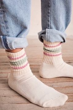 Cool Socks Outfit, Spring Socks, Crew Socks Outfit, Socks Stripes, Striped Tube Socks, Socks Outfit, Summer Socks, Ribbed Socks, Comfortable Fits