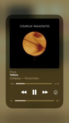 an mp3 player with the words coldplay - parachutes on it's screen