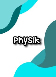 the words physk are in black and white with blue swirls on it