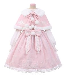 Snowy Castle, Fluffy Princess Dress, Dress And Cloak, Cute Coats, Really Cute Outfits, Lolita Dress, Lolita Fashion