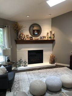 the living room is clean and ready for guests to use it as a focal point