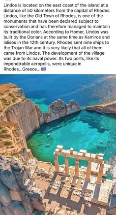 an aerial view of the blue lagoons and cliffs with text that reads, it is located