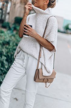 Work From Home Outfit Ideas, Wfh Outfits, Work From Home Outfit, Cella Jane, White Turtleneck Sweater, Homewear Woman, Homewear Fashion, Home Outfit, Weekend Wear