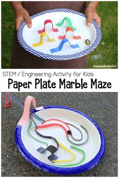 paper plate marble maze for kids to make