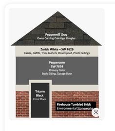 an advertisement for a roofing company with the names and colors on it's side